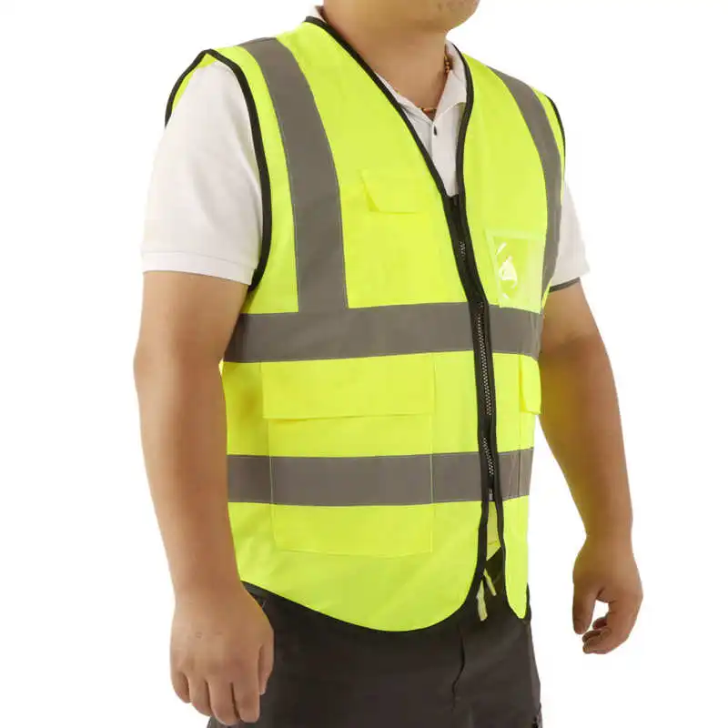 

Reflective Safety Vest High Visibility Polyester Workwear with Pocket Working Safety Vest for Worker Engineer