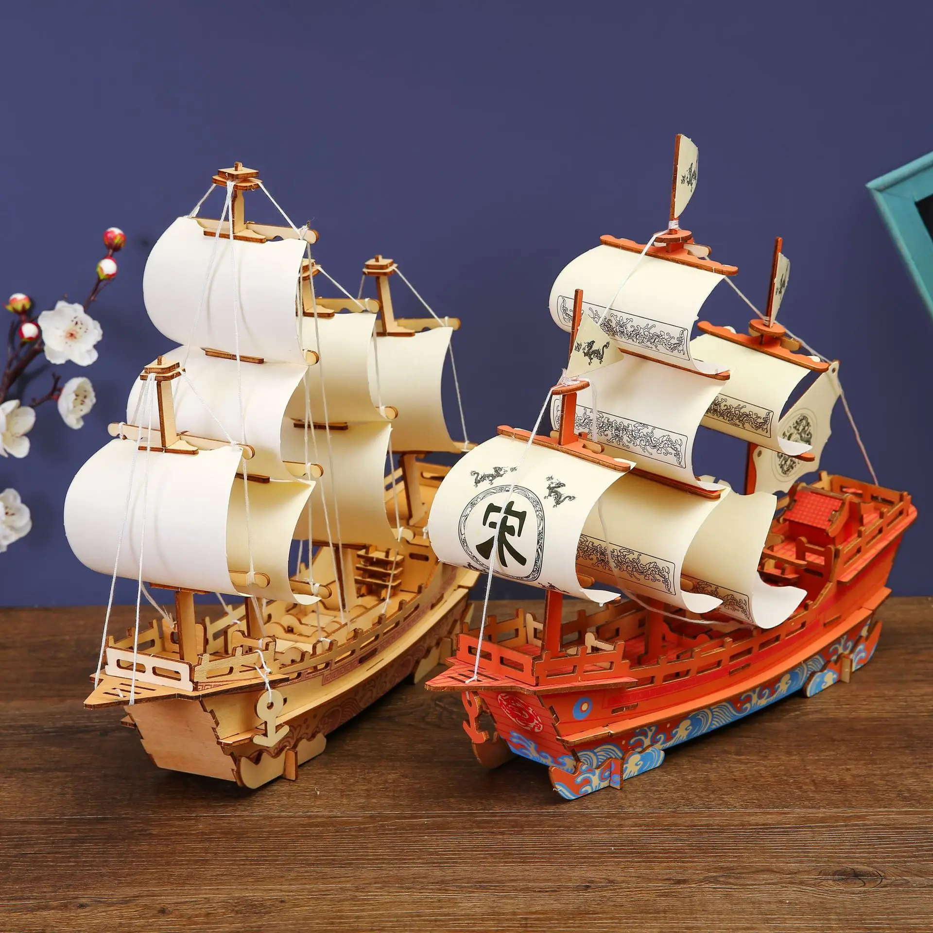 

Wooden Jigsaw Diy Three-dimensional Ship Model Decoration School Educational Children's Toys Wholesale