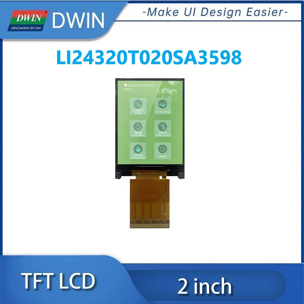 DWIN 2 Inch 350 Bright IPS TFT LCD Module RGB 18bit Interface Capacitive Resistive Touch Panel For ESP32 STM32 LI24320T020SA3598