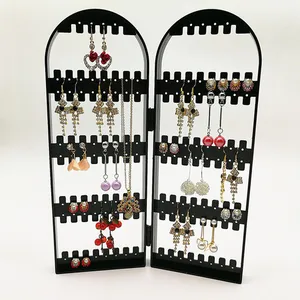 Органайзер для ювелирных украшений, акриловый держатель для сережек, косметика, черный цвет