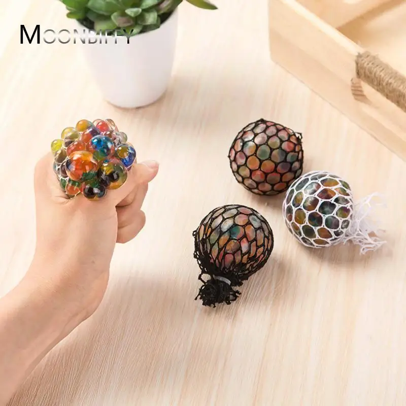 

Funny Anti-stress Squishy Rainbow Mesh Ball Stress Glowing Squeeze Grape Toys Anxiety Relief Stress Ball Decompression Toys 2022