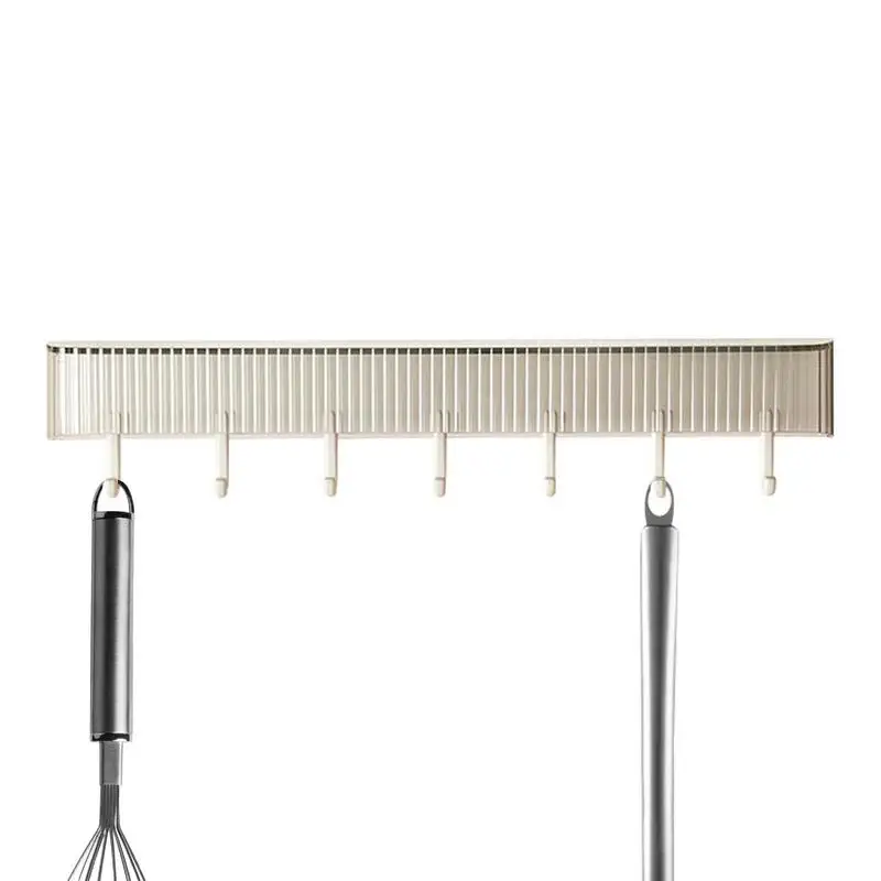 

Wall Mounted Hook Rack No Punching Row Hook For Home Organization Bathroom Toilet Storage Hangers For Towels Shovels Spoons