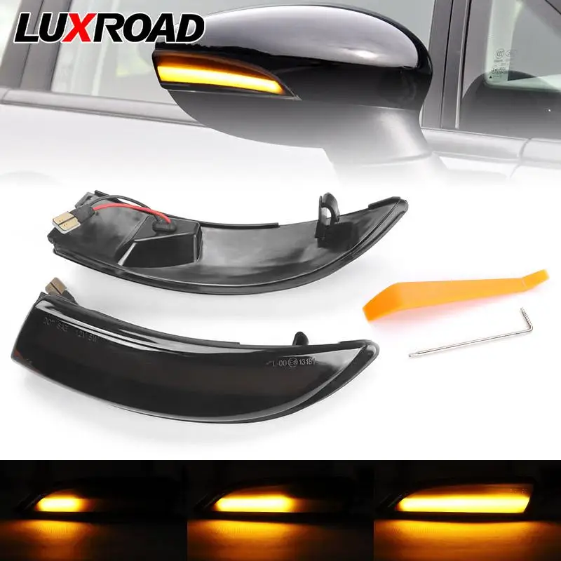 

LED Rearview Side Mirror Light For Ford Fiesta/B-Max Turn Signal Light Dynamic Sequential Amber Indicator Lamp Smoked Lens 12V