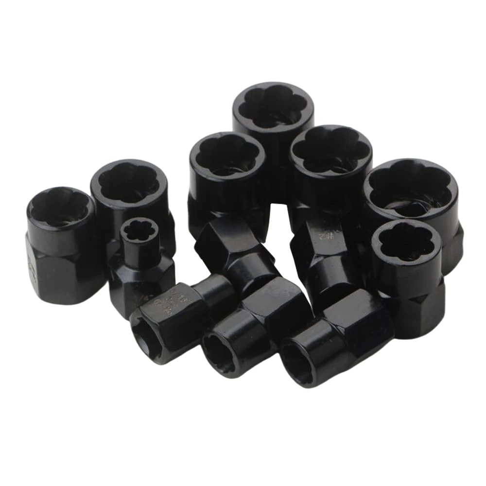 13 PCS Ściągacz do nakrętek Śruba udarowa Nakrętka Uszkodzona Zestaw narzędzi demontażu kluczy nasadowych 6 35 -19 m Pudełko Akcesoria