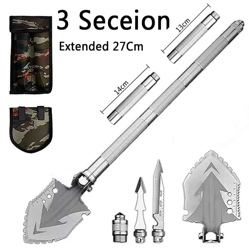 

Shovel Multifunct Tactical Garden Fold Military Outdoor Folding Camping Tools 63cm Survival Multi-function Garden Tools Shovel