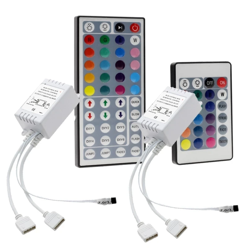 

Led Controller 44 Keys LED IR RGB Controler box 1 to 2 Controller IR Remote Dimmer DC12V For RGB 3528 5050 LED Strip Lights