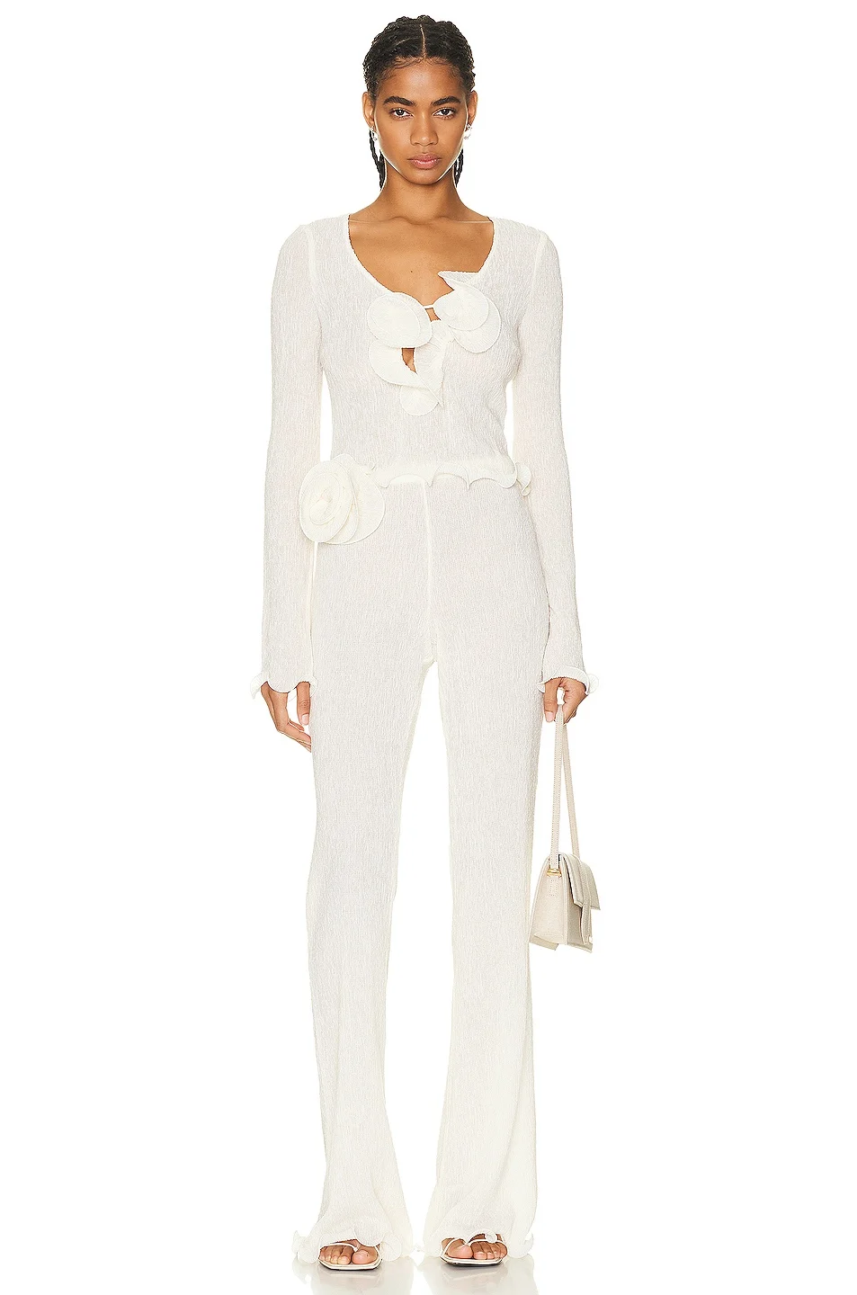 

Женская рубашка с трехмерными цветами или повседневные брюки