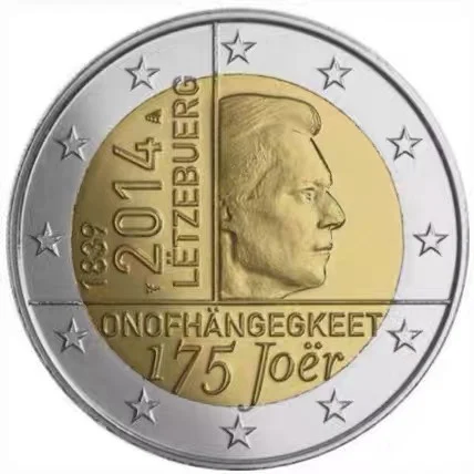 

Luxembourg's 175 Th Anniversary of National Independence in 2014 2 Euro Bimetal Commemorative Coin UNC Original