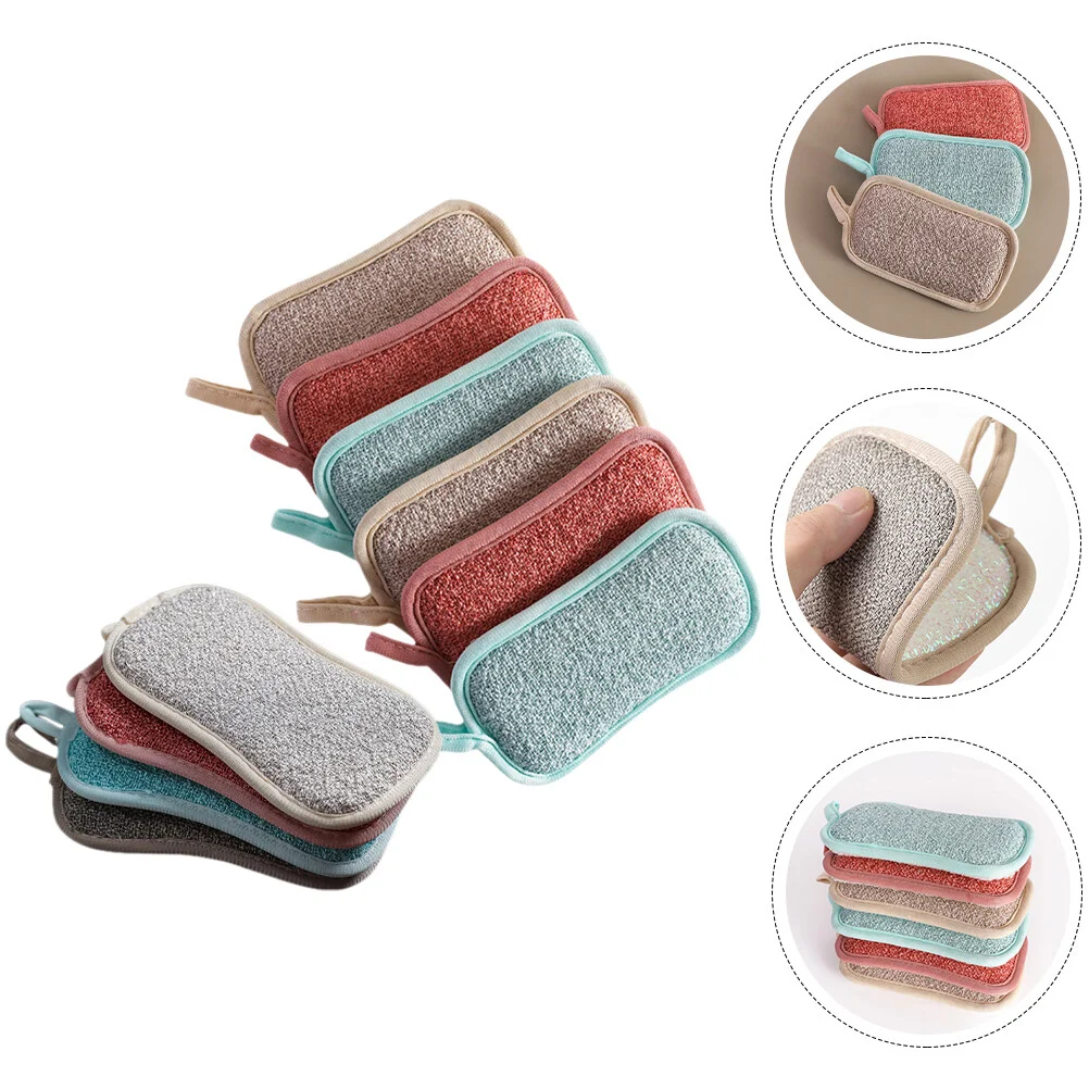 

10 Pcs Bath Brush Dish Gloves Small Scrub Sponge Accessories Reusable Compact Cleaning Multi-use Cotton Linen Wok