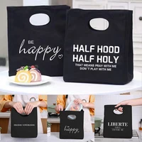 new thermal insulated bag lunch box lunch bags for women portable fridge bag tote cooler handbags text printed food bag for work