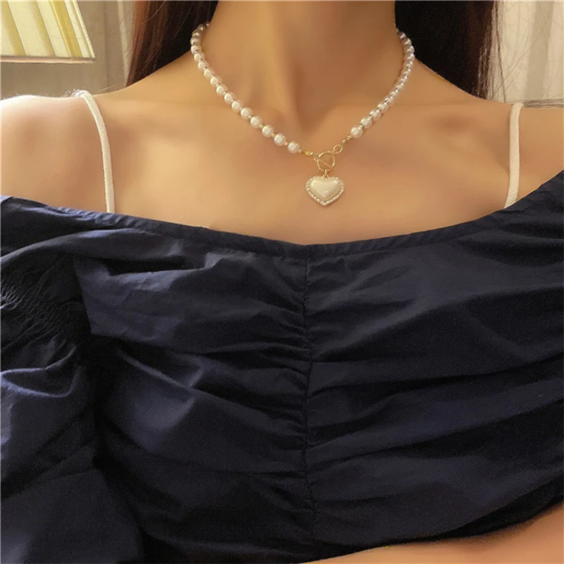 Новые модные ожерелья для женщин винтажное жемчужное ожерелье корейский