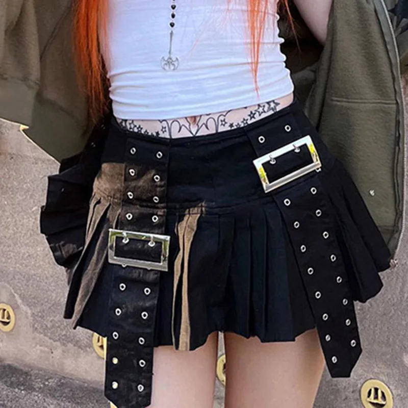 

Мини-юбка в готическом стиле, трапециевидная, с заниженной талией