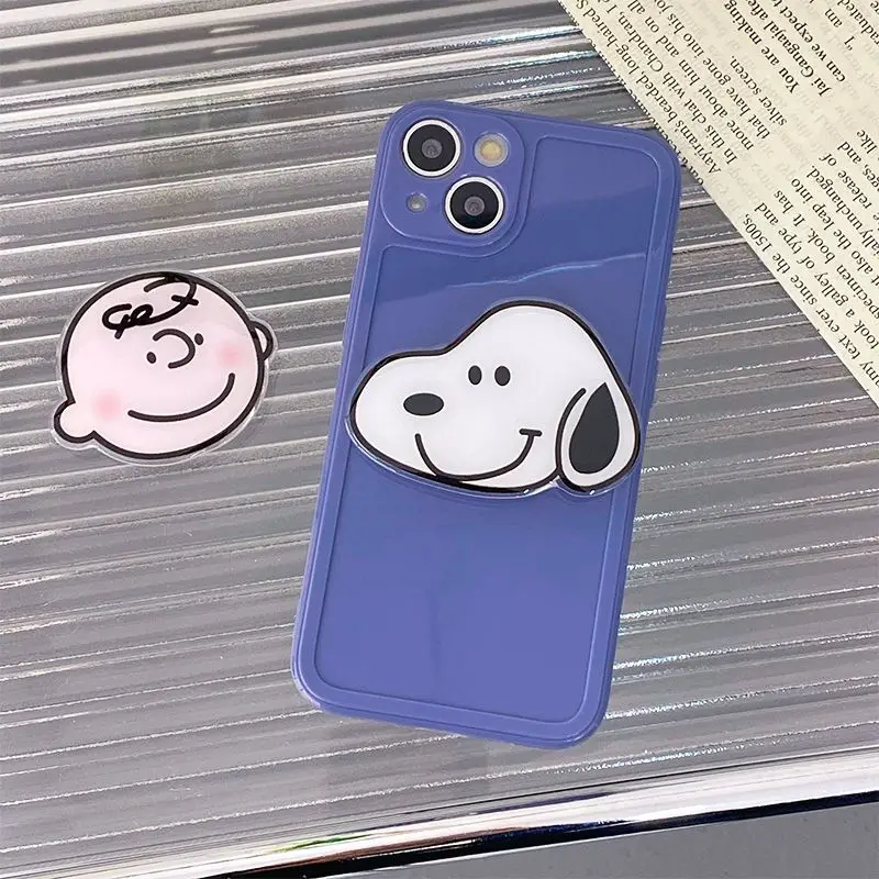 

New Snoopy Cartoon Mobile Phone Case Airbag Bracket Rotatable Telescopic Phone Bracket Kawaii Anime Toy for Girls Birthday Gifts