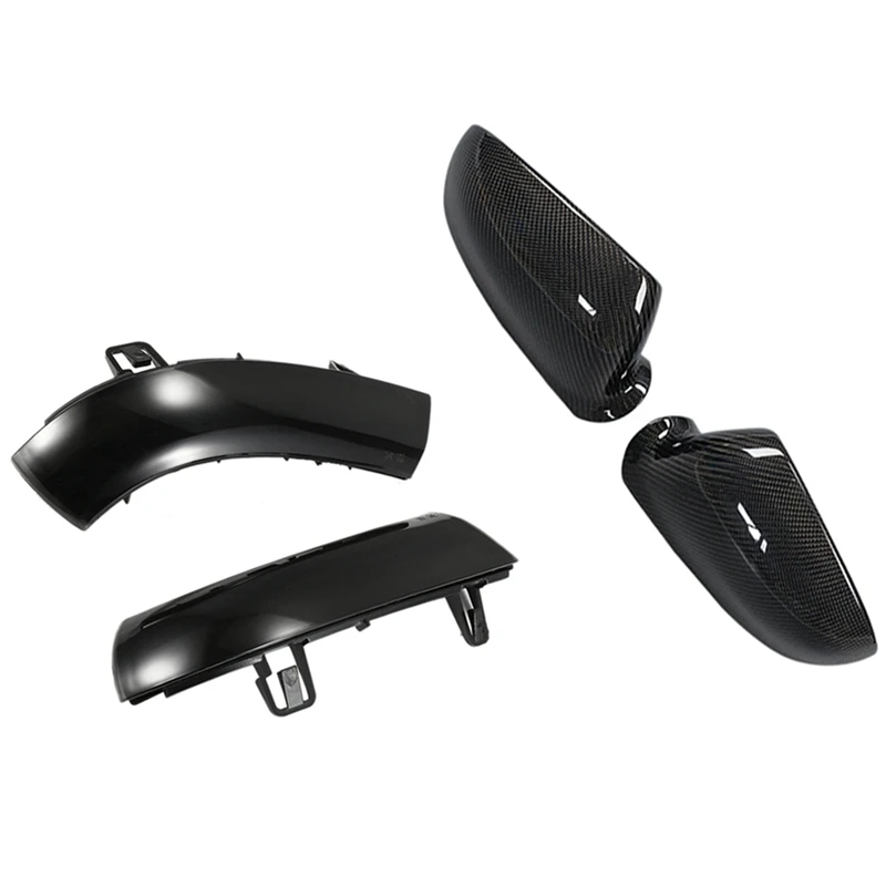

Dynamic Turn Signal Led Rearview Mirror Indicator Light with Carbon Fiber Side Rear View Mirror Cover Replacement