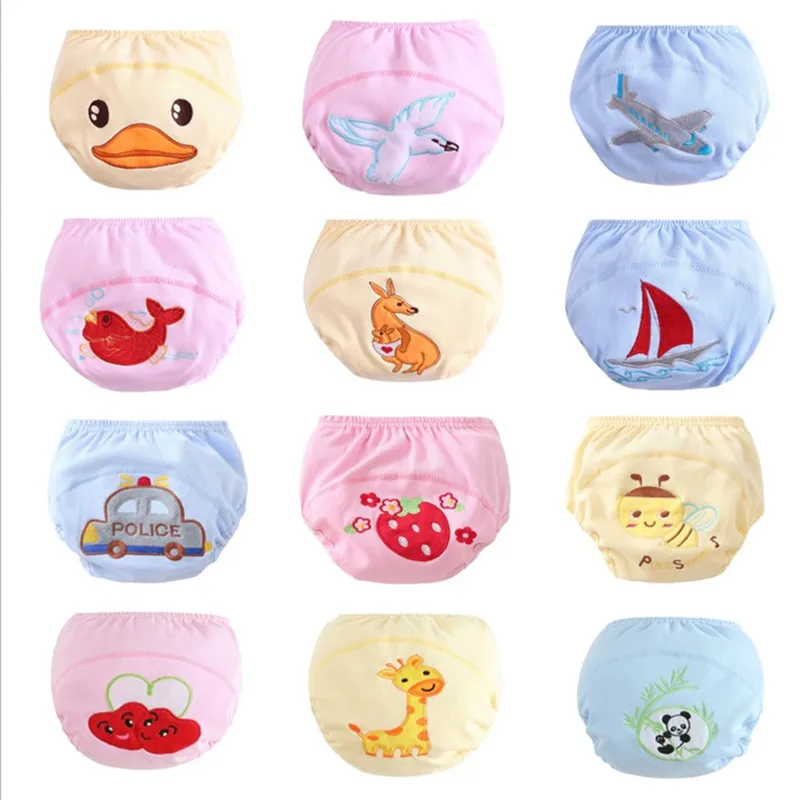 

3 Pcs/Lot Baby Washable Diapers Underwear 100% Cotton Breathable Cover Training Pants