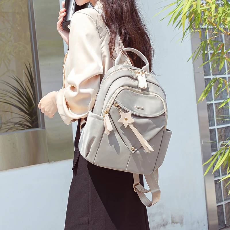 

Oxford canvas backpack female 2022 new large-capacity bag lady fashion joker travel backpack bag