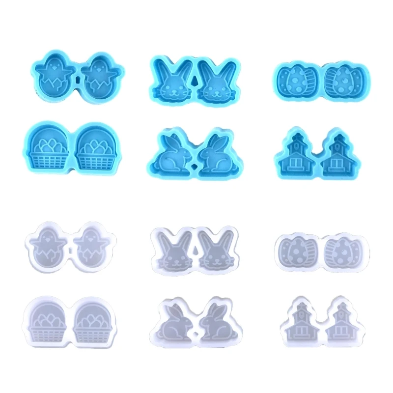 

Ear Studs Resin Molds Epoxy Jewelry Molds for Resin Casting Earrings DIY Crafts Small Easter Egg Charms Silicone Moulds