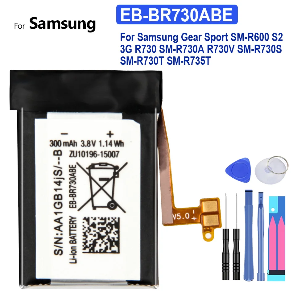 

Battery EB-BR730ABE For Samsung Gear Sport SM-R600 S2 3G R730 SM-R730A R730V SM-R730S SM-R730T SM-R735T Watch Bateira 300mAh