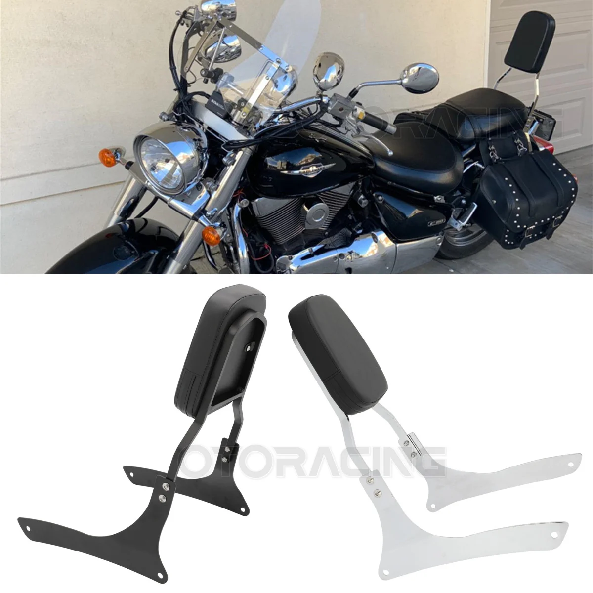 

Motorcycle Rear Passenger Chrome Backrest Sissy Bar For Suzuki Boulevard C90 2005-2009 Intruder VL1500 1998-2004