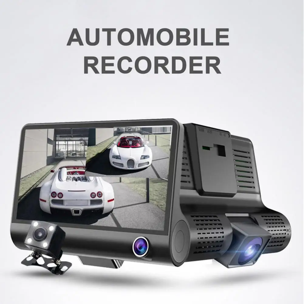 

Sturdy Car DVR Button/Touch Screen Easy Installation Car Camera 3-Lens Car Driving Recorder for Automobile Car Recorder