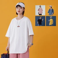 solid t shirt for women new multicolor cotton tees loose unisex oversized t shirt womens short sleeves tops clothing