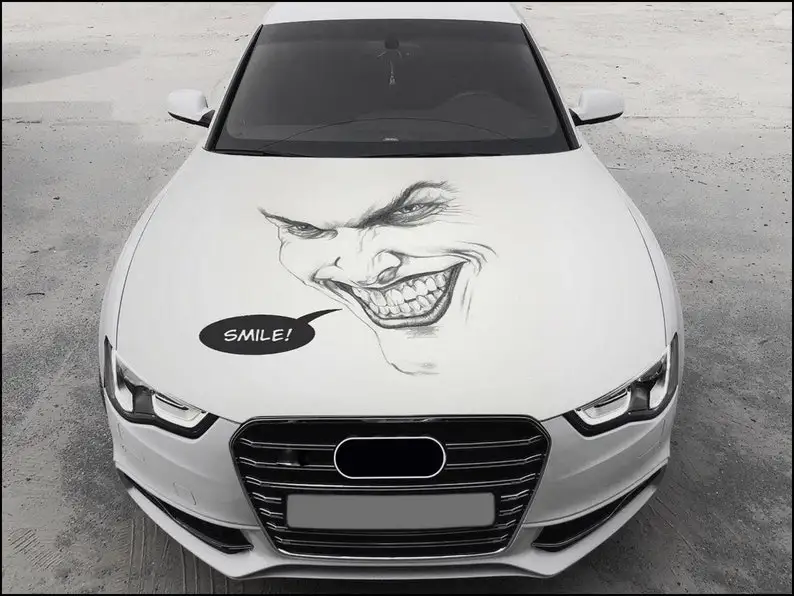 

Joker Car Hood Wrap Full Color Vinyl Decal Villain Sticker #7