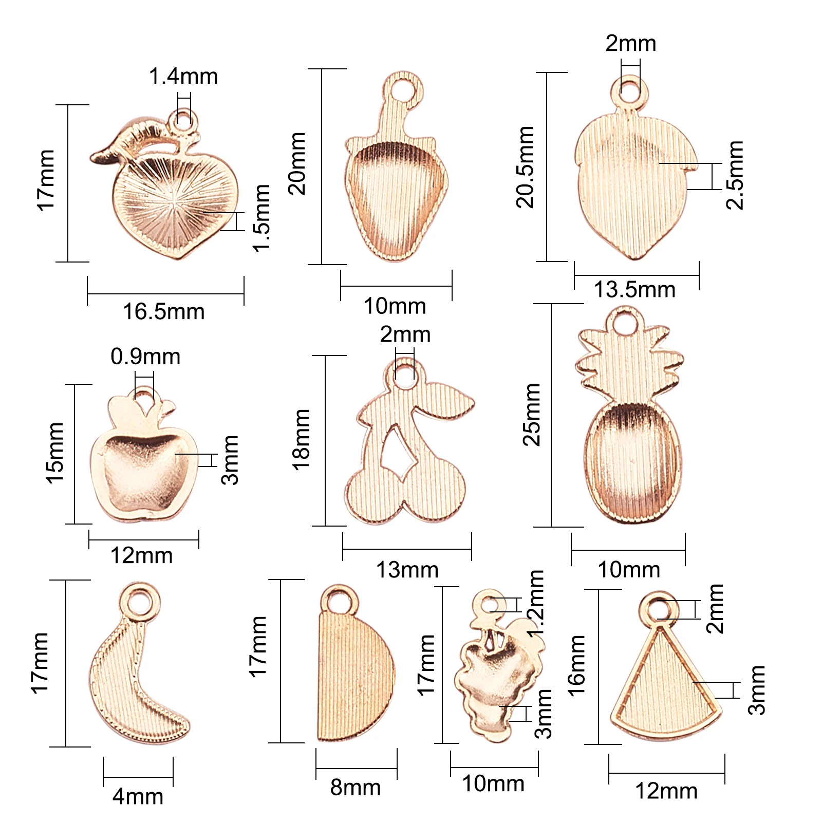 Подвески-персики для самостоятельного изготовления ювелирных изделий из эмалью