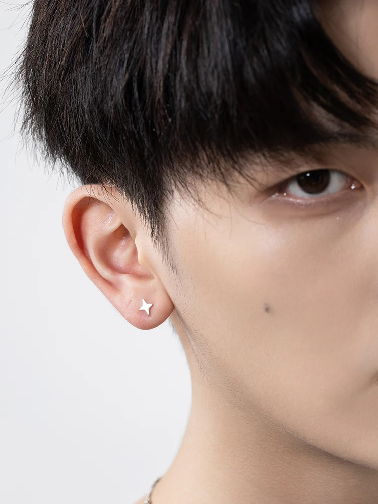 Мужские серьги-гвоздики с четырьмя звездами серьги для пирсинга ушей High Sense