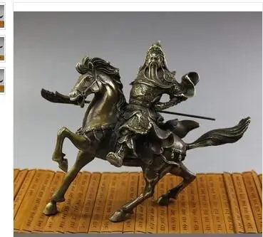 

collecting OLD copper decoration BRASS Brass Rare Fine Chinese brass Statue Guan Gong & Horse NR