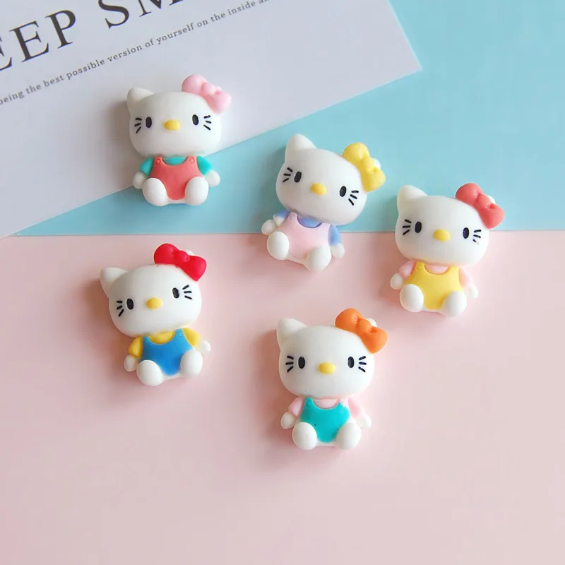 

10Pcs Kawaii Anime Sanrios Hellokittys Cartoon Resin Accessories Cute Mini Model Doll DIY Cream Glue Mobile Phone Case Toys