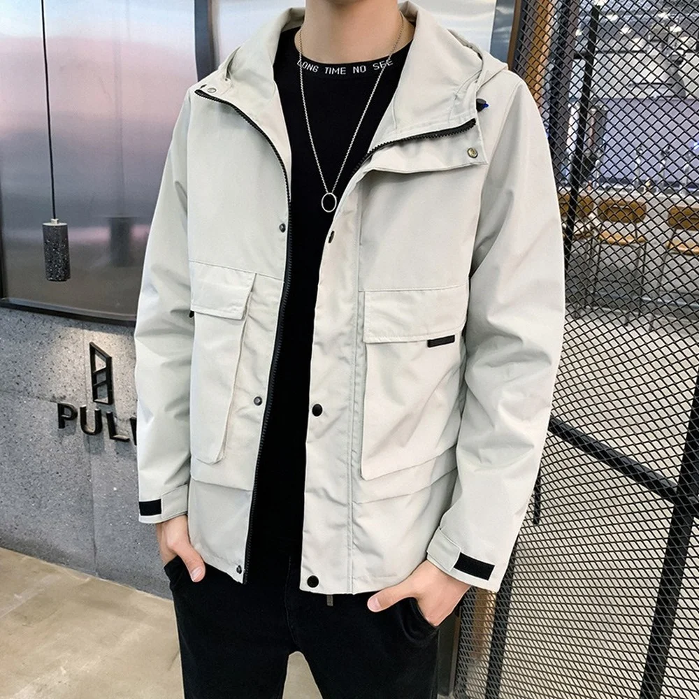 

Harajuku Jacket With Hood Spring and Autumn Men Street Casual Coat Windbreaker Jacket Lightweight Coat Men Clothing Cool