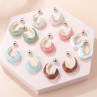 vintage resin irregular u shape earrings for women fashion geometric hoop earrings solid acrylic earrings jewelry pendientes