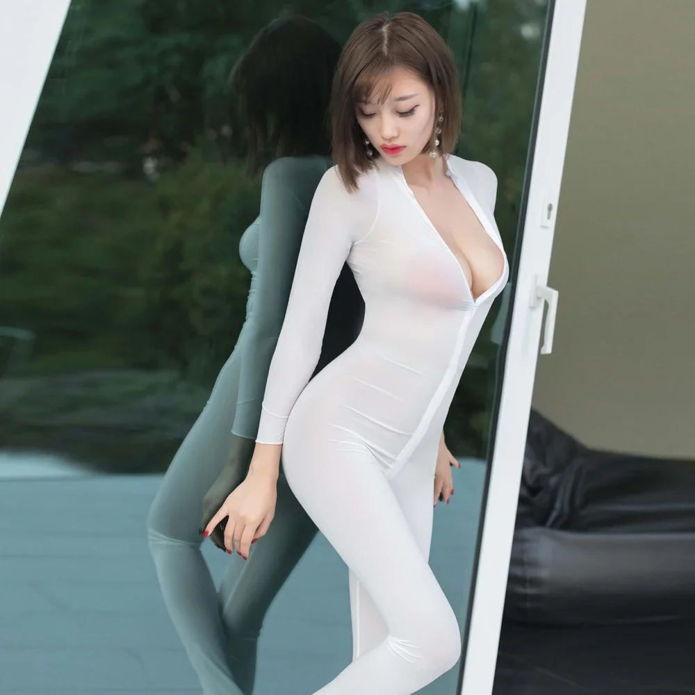 Двусторонняя молния с открытой промежностью и длинными рукавами женские