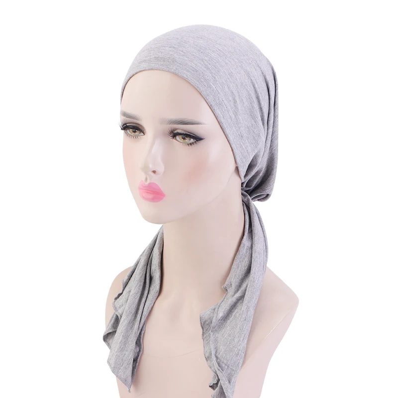 Женский мягкий хлопковый стильный тюрбан с завязкой головной убор стрейч
