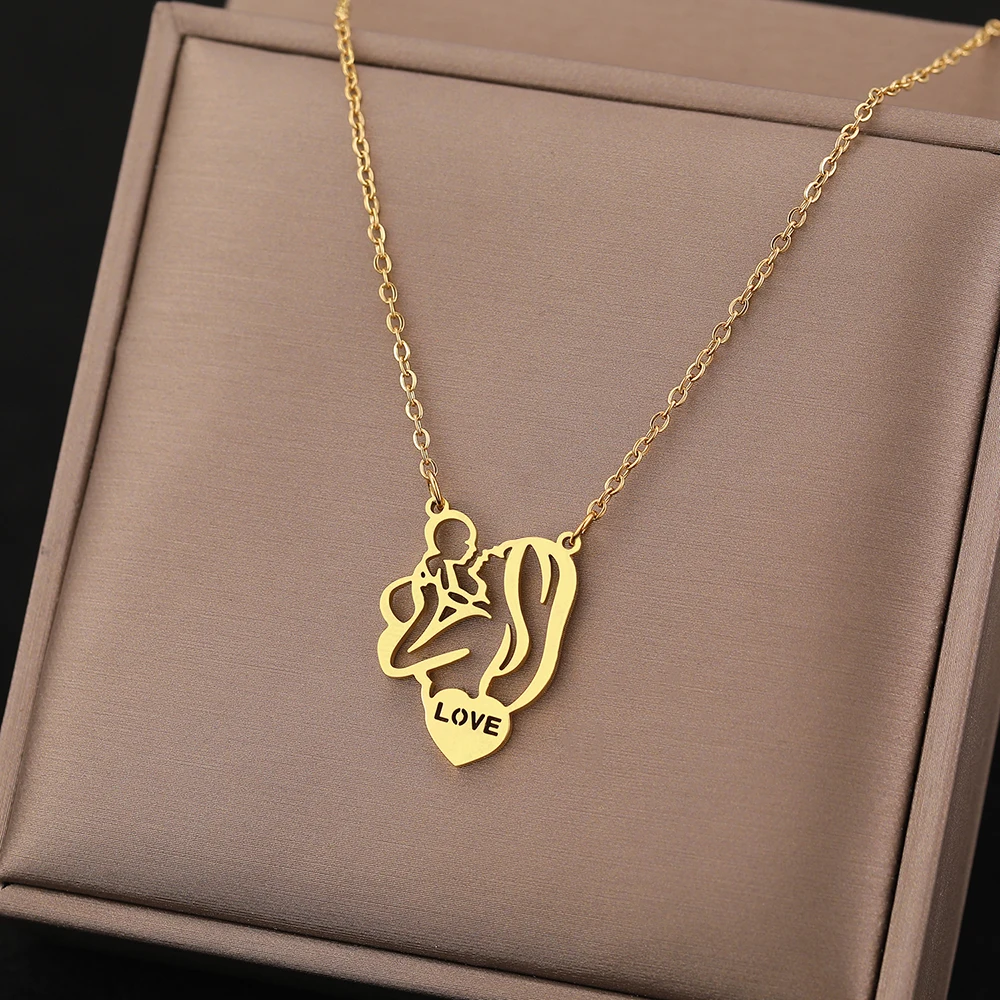 

Ожерелья из нержавеющей стали, балерина, сердце, единорог, кристалл, циркон, подвески, цепочка, модное ожерелье для женщин, ювелирные изделия...