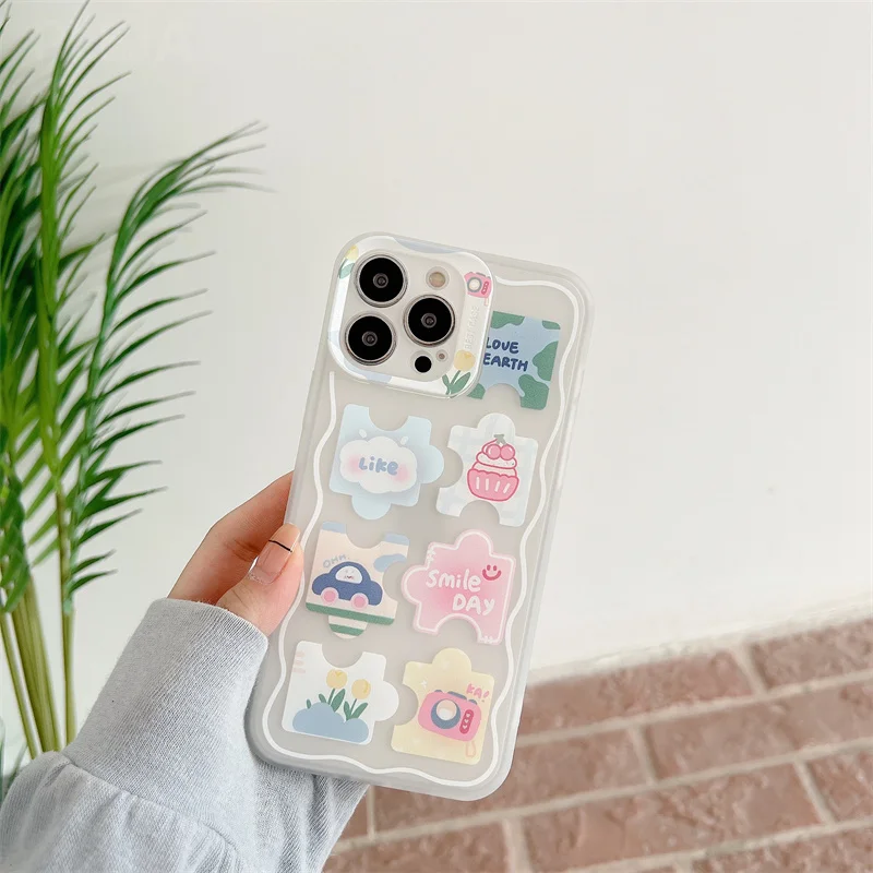 Корейский чехол для телефона с мультяшным принтом iPhone 13 12 11 Pro Max XS XR X 12pro 7 8 Plus