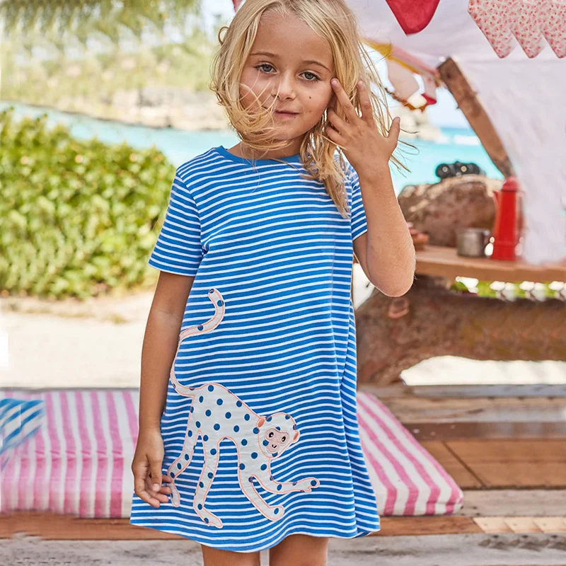 

Брендовая детская одежда в европейском и американском стиле, хлопковое платье для девочек, мультяшная Милая юбка принцессы, детская юбка в ...