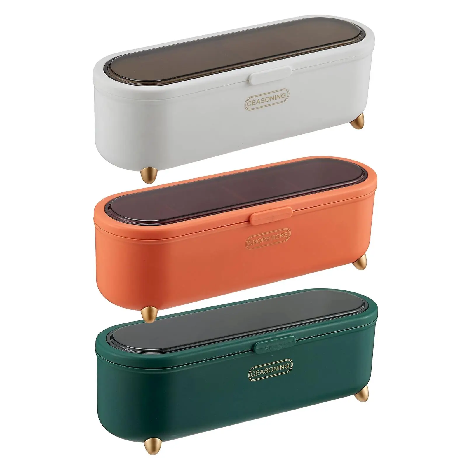 

Коробка для приправ 4 в 1, бытовой Кухонный Контейнер с четырьмя отделениями, с ложкой, пластиковые контейнеры для хранения приправ