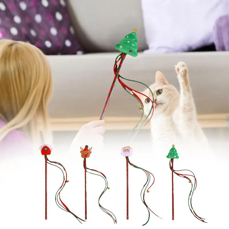

Cat Toy Teaser Wand Portable Stick Toys For Cat Portable Fishing Rod Catcher Biting Chewing And Playing Toy For Pets Small