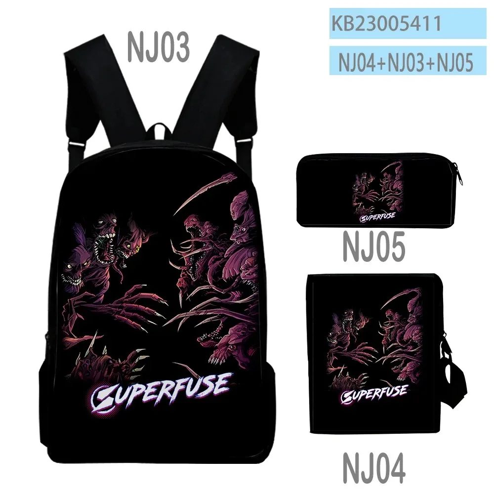 Школьные сумки Harajuku Superfuse ARPG Jogo с 3D-принтом mochila для ноутбука bolsa de ombro inclinado estojo lápis