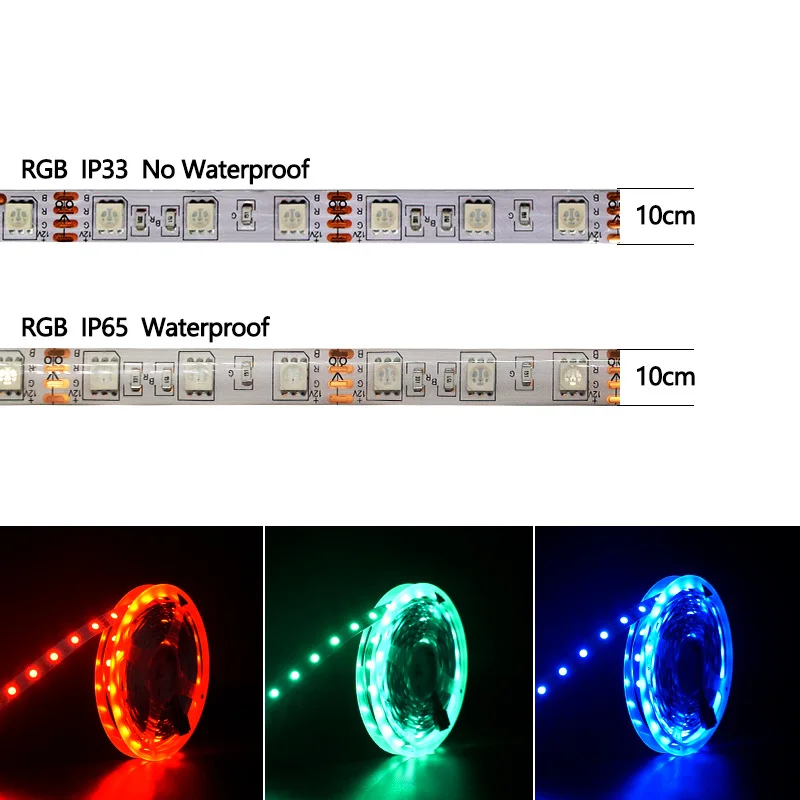 Фото Светодиодная лента SMD 5050 RGB, водонепроницаемая, 5 м, 300 светодиодов постоянного тока, 12 В, 24 В, БЕЛАЯ ТЕПЯ, БЕЛАЯ, NW Fita, гибкие светодиодные ленты №5