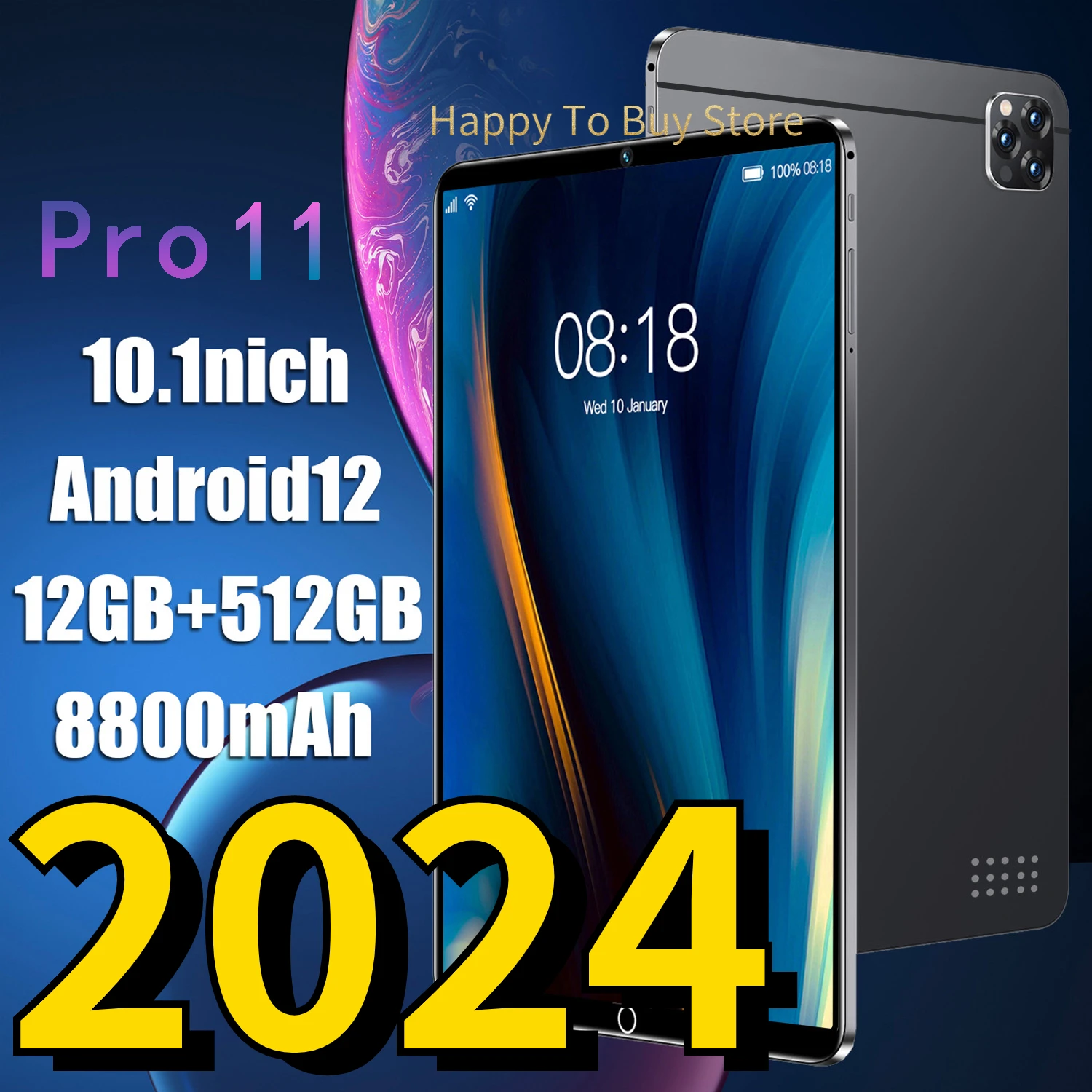 

2024 New Android Tablet Pro 11 MTK6797 Global Tablets PC 10Inch HD 16GB 512GB 5G Dual SIM Card or WIFI Google Play With Keyboard