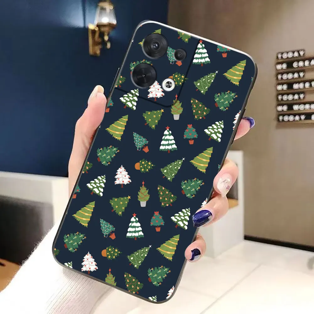 С Рождеством чехол для телефона с шляпой Санта-Клауса OPPO RENO 11 11F 10 8T 8 7Z 7 6Z 6 5 5F 4 4F LITE