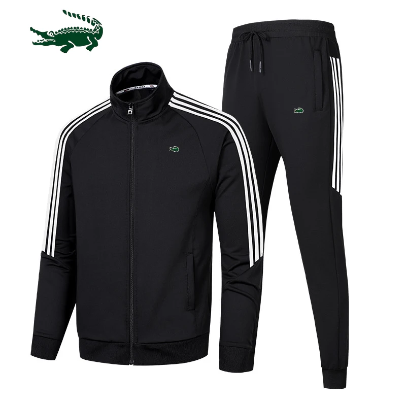 

Men's Sets Two Piece Tracksuit Casual Zipper Jacke + Pants Harajuku Sport Suits Spring Brand Sportswear
