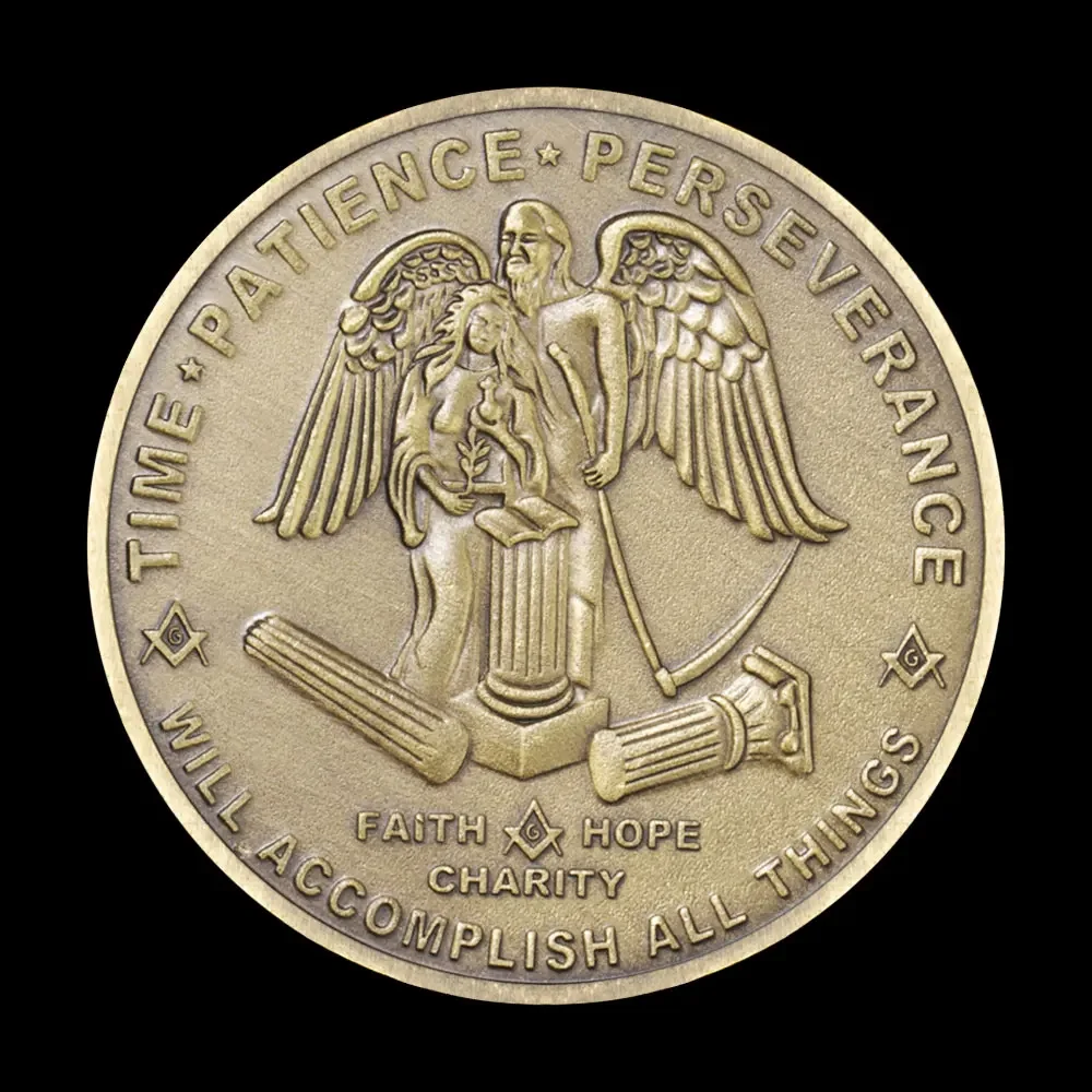 Масонская масонская медная сувенирная монета Вера Надежда Благотворительная