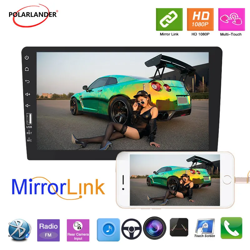 

Автомобильная стерео-система 1Din, 9 дюймов, зеркальная Ссылка для Carplay, IOS, Android, Автомобильный мультимедийный проигрыватель GPS, TF-карта, MP5, сенсорный экран с Bluetooth