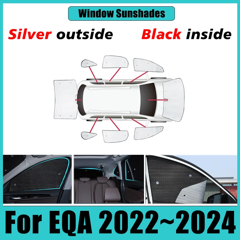Для Mercedes-Benz EQA H243 2022 ~ 2024 автомобильный солнцезащитный козырек с полным покрытием