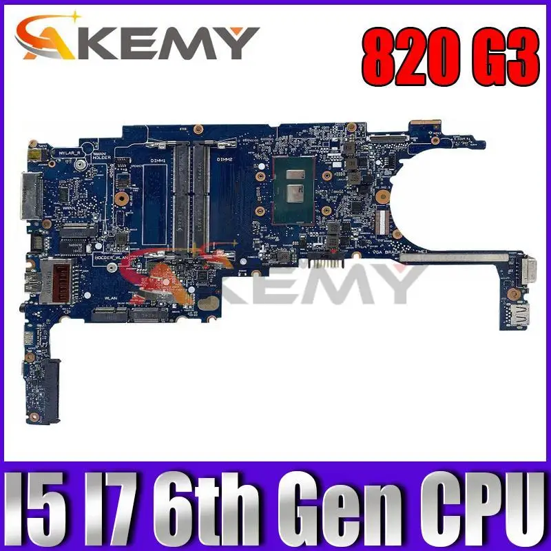 

Материнская плата для ноутбука HP Elitebook 820 G3, материнская плата с процессором I5 I7 6-го поколения 6050A2892301, материнская плата