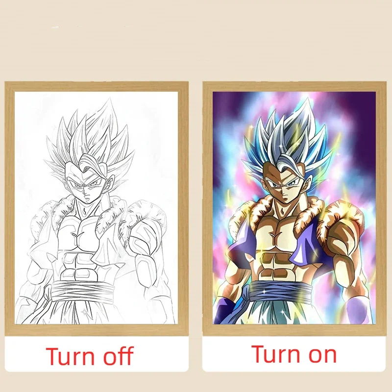 Аниме Фигурка Дракона Гоку Вегета Светодиодный Ночник Фоторамка Декор Для