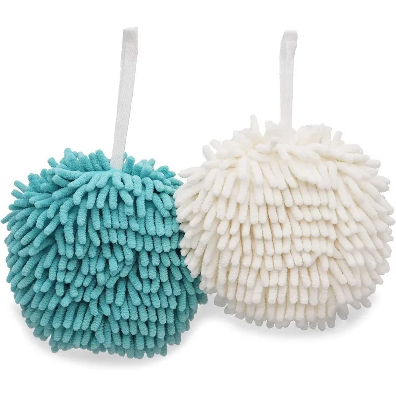 Chenille Fluffy Decorative Hand Towel Ball Fast Drying Handball Absorbent Soft Towel for Kitchen Bathroom Kitchen Powder Room